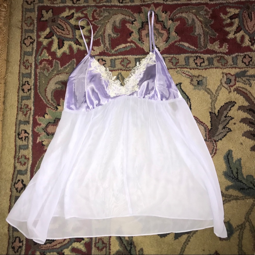 Purple Babydoll Lingerie with Robe